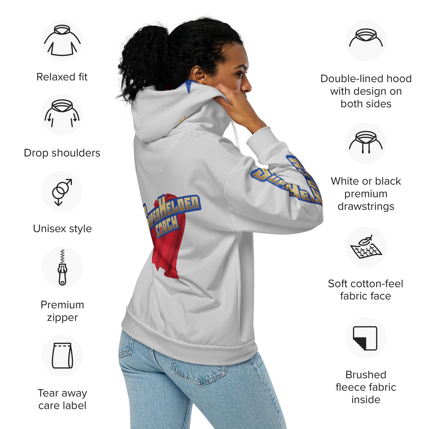 Sei ein Helden Coach Unisex Zip-Hoodie