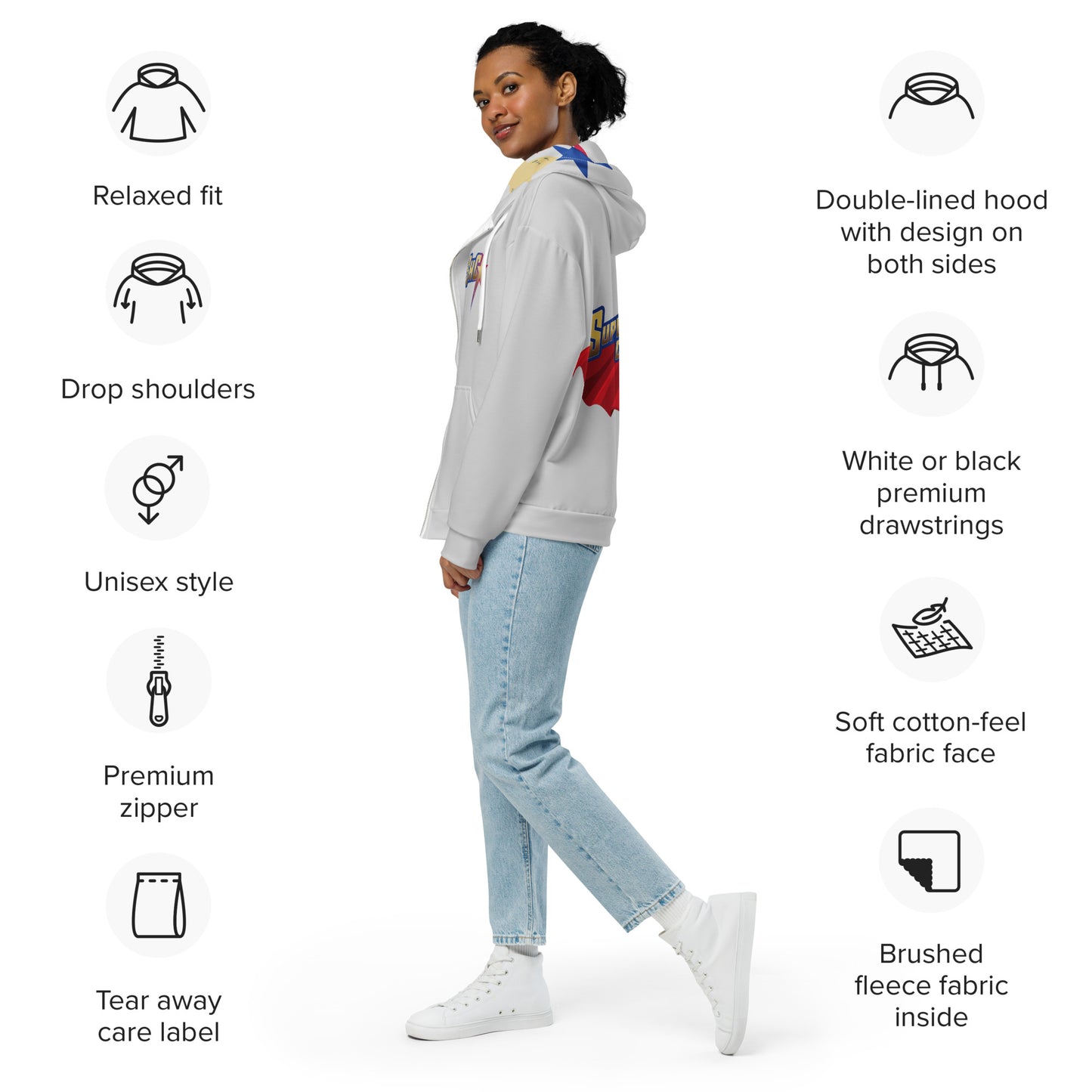 Sei ein Helden Coach Unisex Zip-Hoodie
