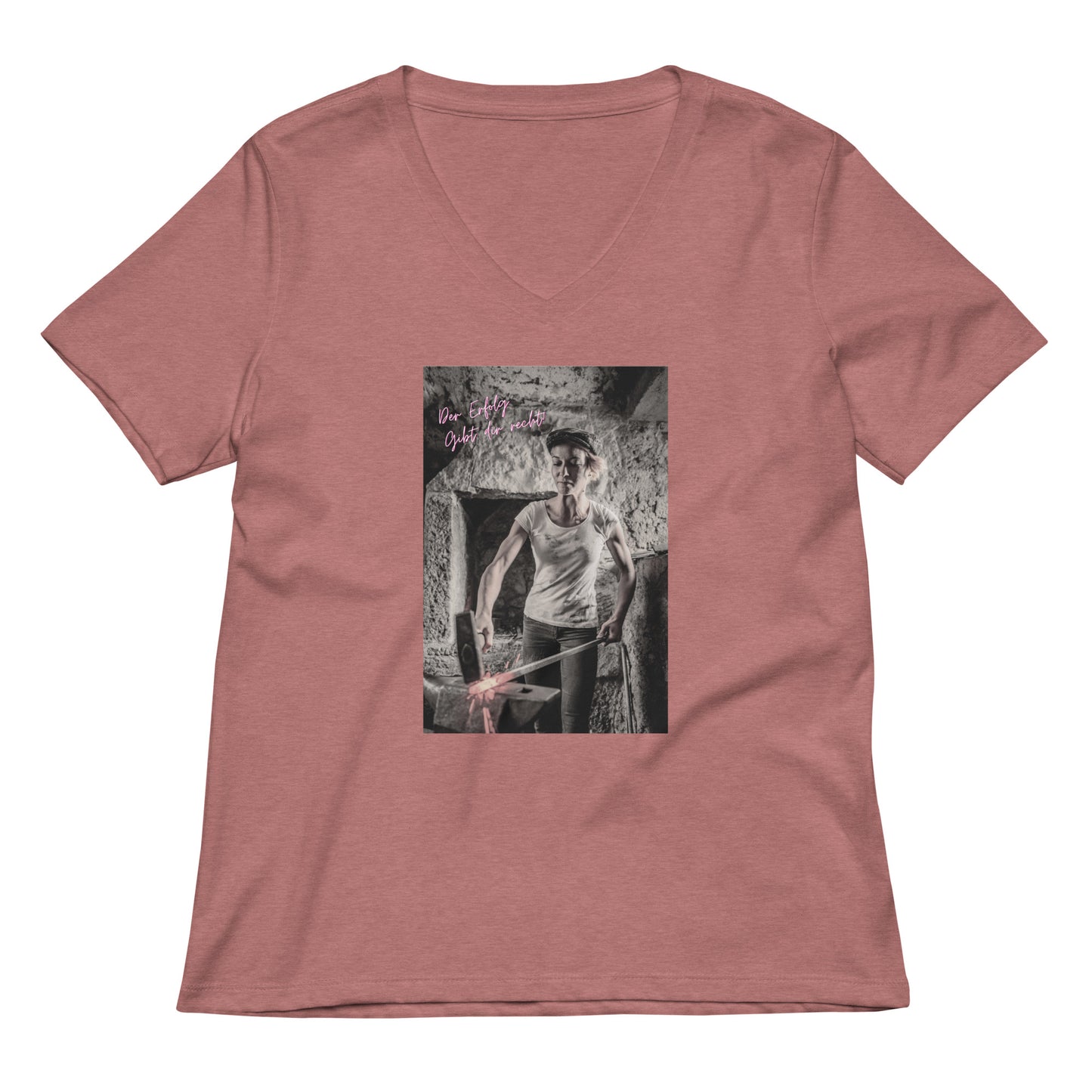 Lockeres Damen T-Shirt mit V-Ausschnitt für Eigenkapital Entwickler