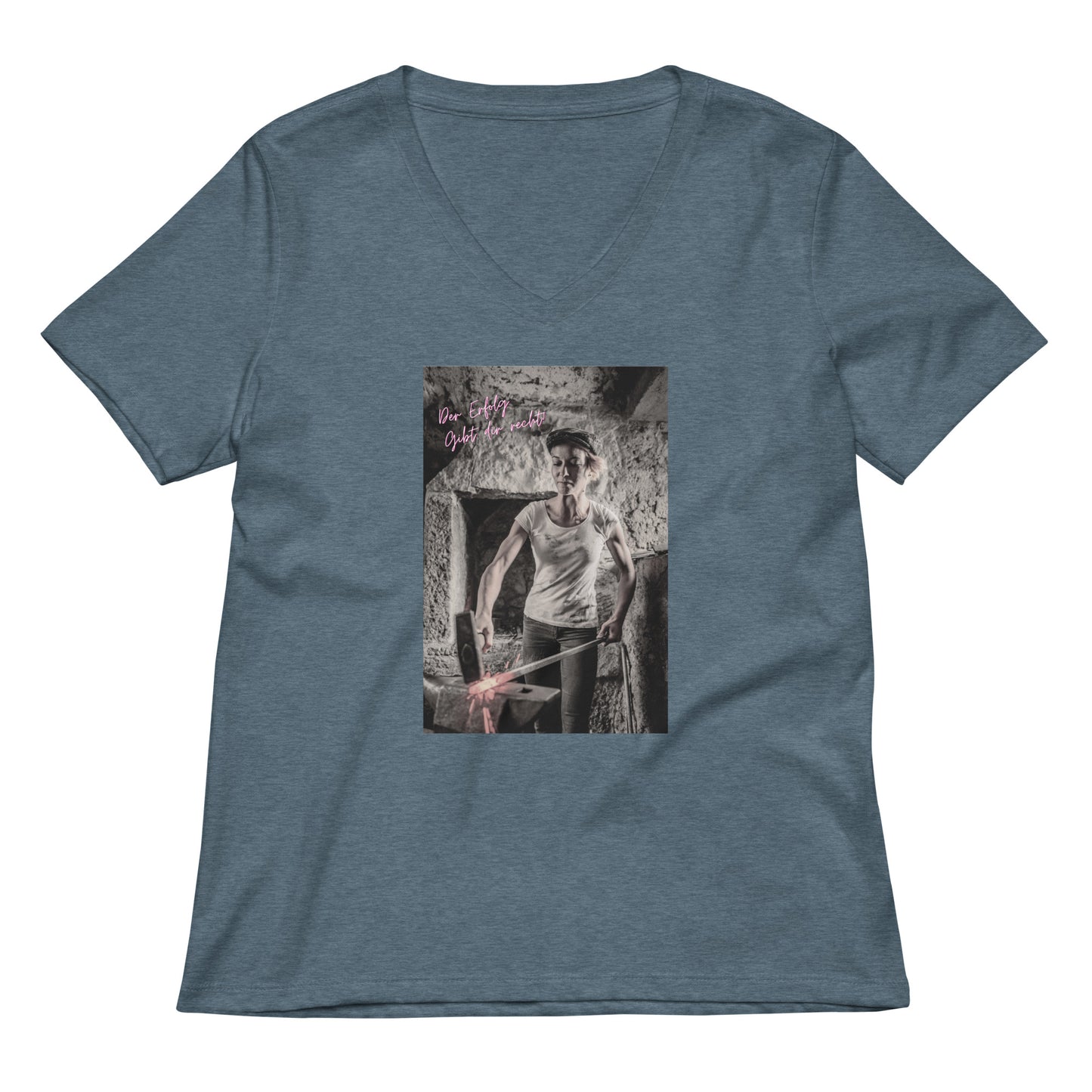 Lockeres Damen T-Shirt mit V-Ausschnitt für Eigenkapital Entwickler