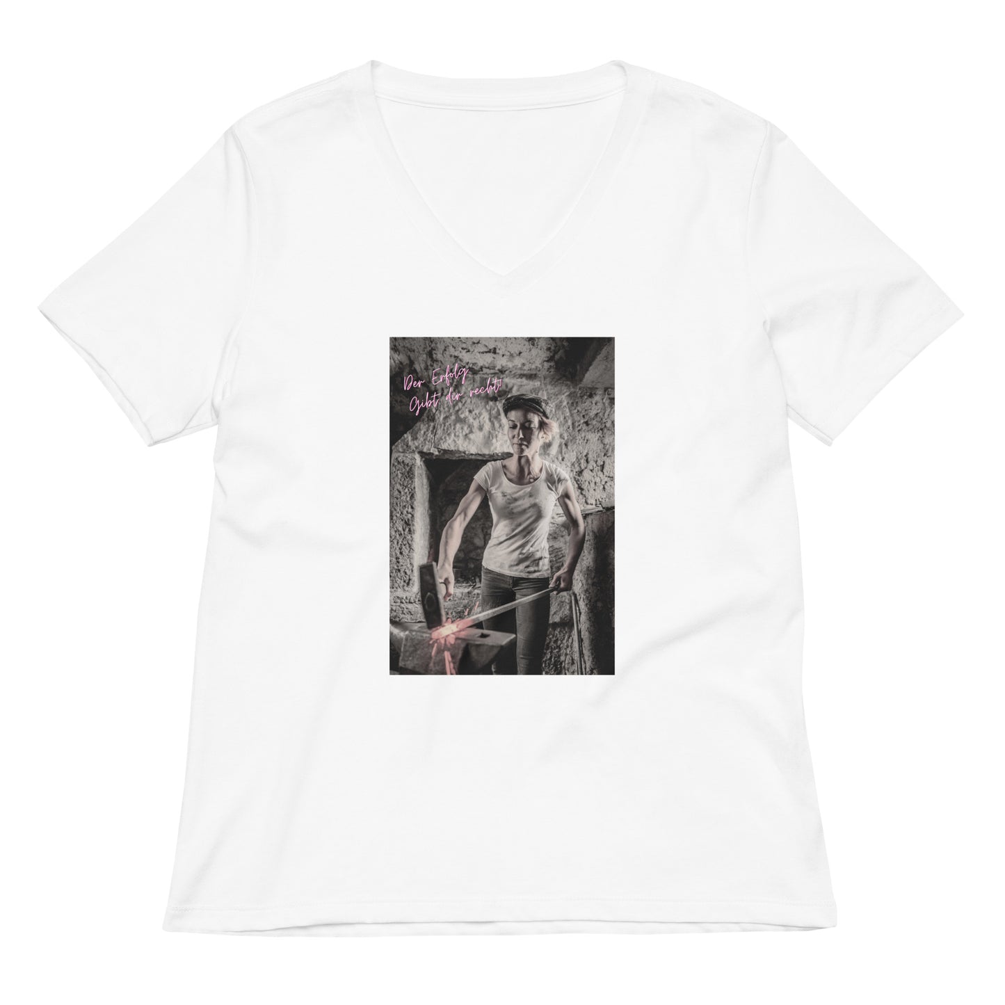 Lockeres Damen T-Shirt mit V-Ausschnitt für Eigenkapital Entwickler