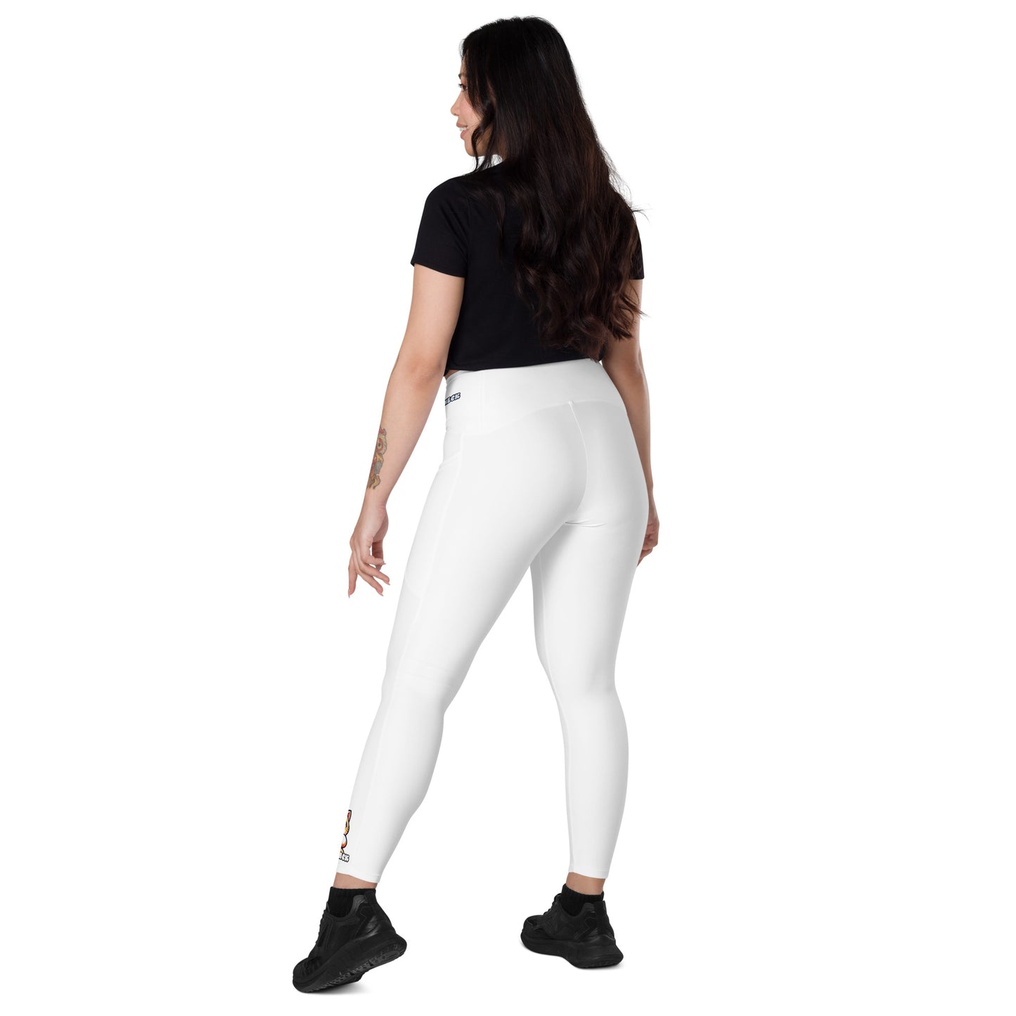 "Stylisch und praktisch: Unsere V-Bund-Leggings mit Taschen und SwagSnack Logo - Perfekt für den urbanen Lifestyle mit einem Hauch von Coolness!"