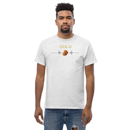 "Eleganz in Gold: Unser klassisches Herren-T-Shirt mit Gold Logo - Ein zeitloses Statement für den modernen Gentleman!"