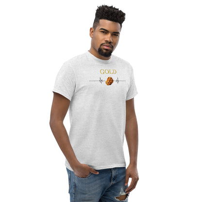 "Eleganz in Gold: Unser klassisches Herren-T-Shirt mit Gold Logo - Ein zeitloses Statement für den modernen Gentleman!"