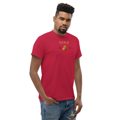 "Eleganz in Gold: Unser klassisches Herren-T-Shirt mit Gold Logo - Ein zeitloses Statement für den modernen Gentleman!"