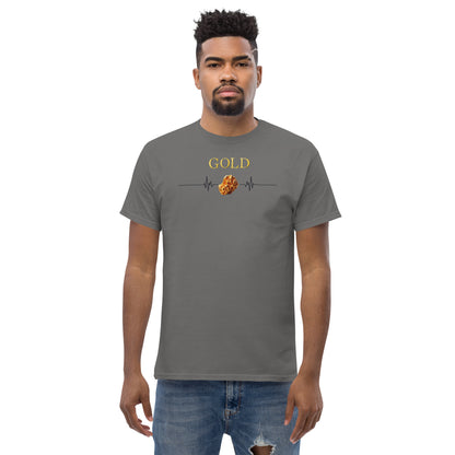 "Eleganz in Gold: Unser klassisches Herren-T-Shirt mit Gold Logo - Ein zeitloses Statement für den modernen Gentleman!"