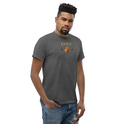 "Eleganz in Gold: Unser klassisches Herren-T-Shirt mit Gold Logo - Ein zeitloses Statement für den modernen Gentleman!"