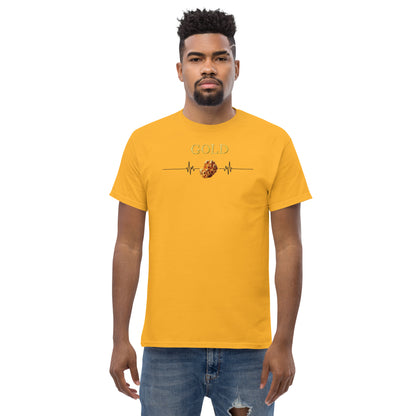 "Eleganz in Gold: Unser klassisches Herren-T-Shirt mit Gold Logo - Ein zeitloses Statement für den modernen Gentleman!"