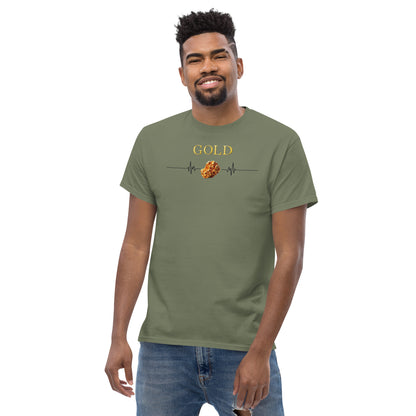 "Eleganz in Gold: Unser klassisches Herren-T-Shirt mit Gold Logo - Ein zeitloses Statement für den modernen Gentleman!"