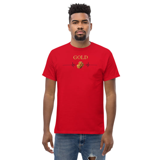 "Eleganz in Gold: Unser klassisches Herren-T-Shirt mit Gold Logo - Ein zeitloses Statement für den modernen Gentleman!"