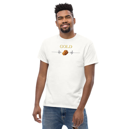 "Eleganz in Gold: Unser klassisches Herren-T-Shirt mit Gold Logo - Ein zeitloses Statement für den modernen Gentleman!"