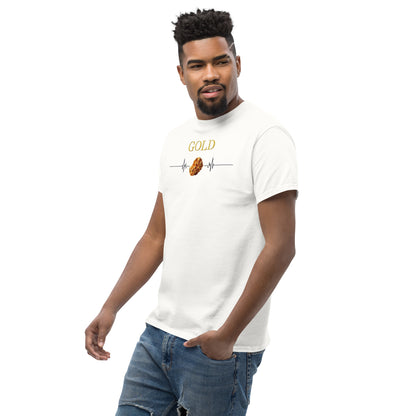 "Eleganz in Gold: Unser klassisches Herren-T-Shirt mit Gold Logo - Ein zeitloses Statement für den modernen Gentleman!"