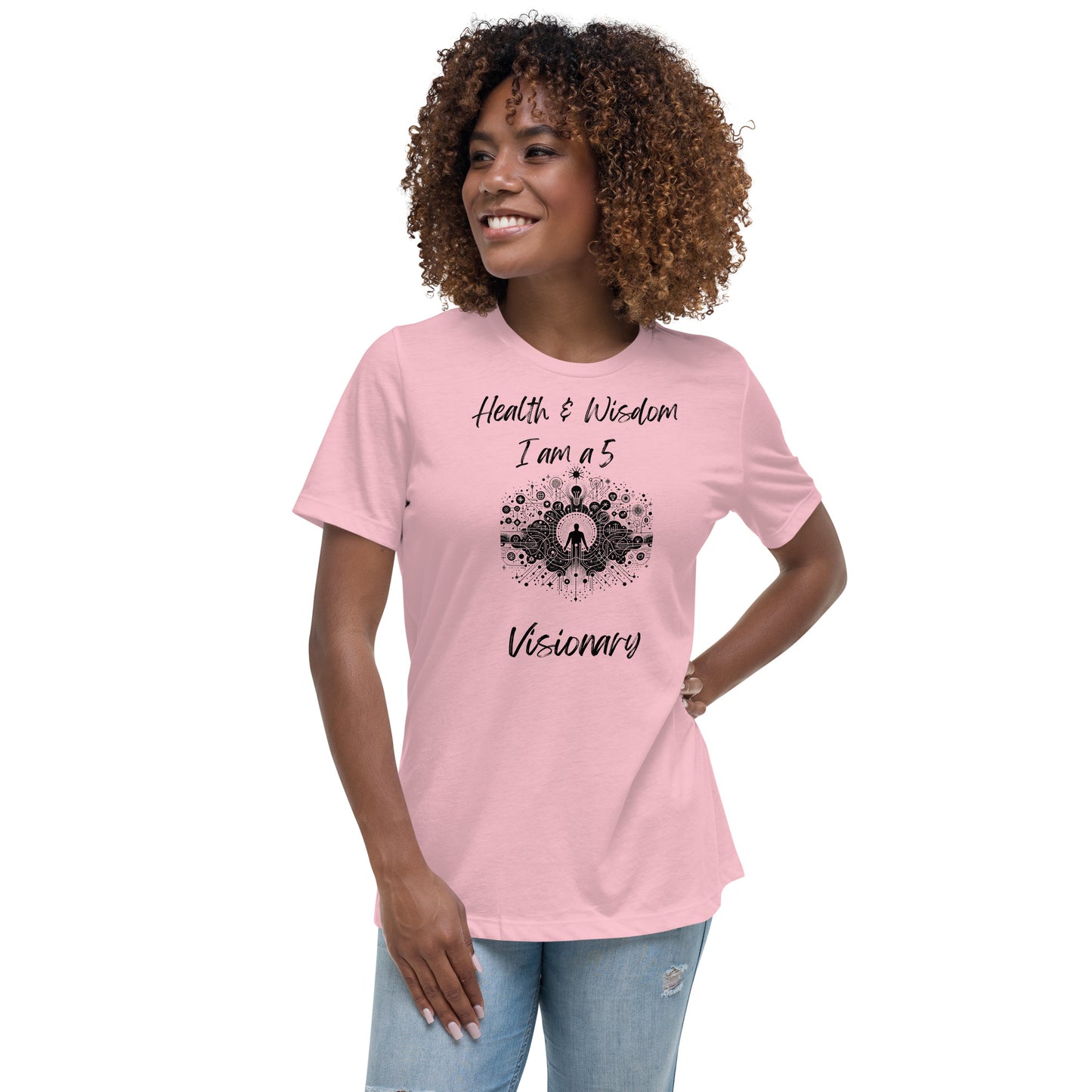 "Stilvoll und inspirierend: Lockeres Damen-T-Shirt mit Wealth & Wisdom Logo - Dein Fashion-Statement für Erfolg und Weisheit!"