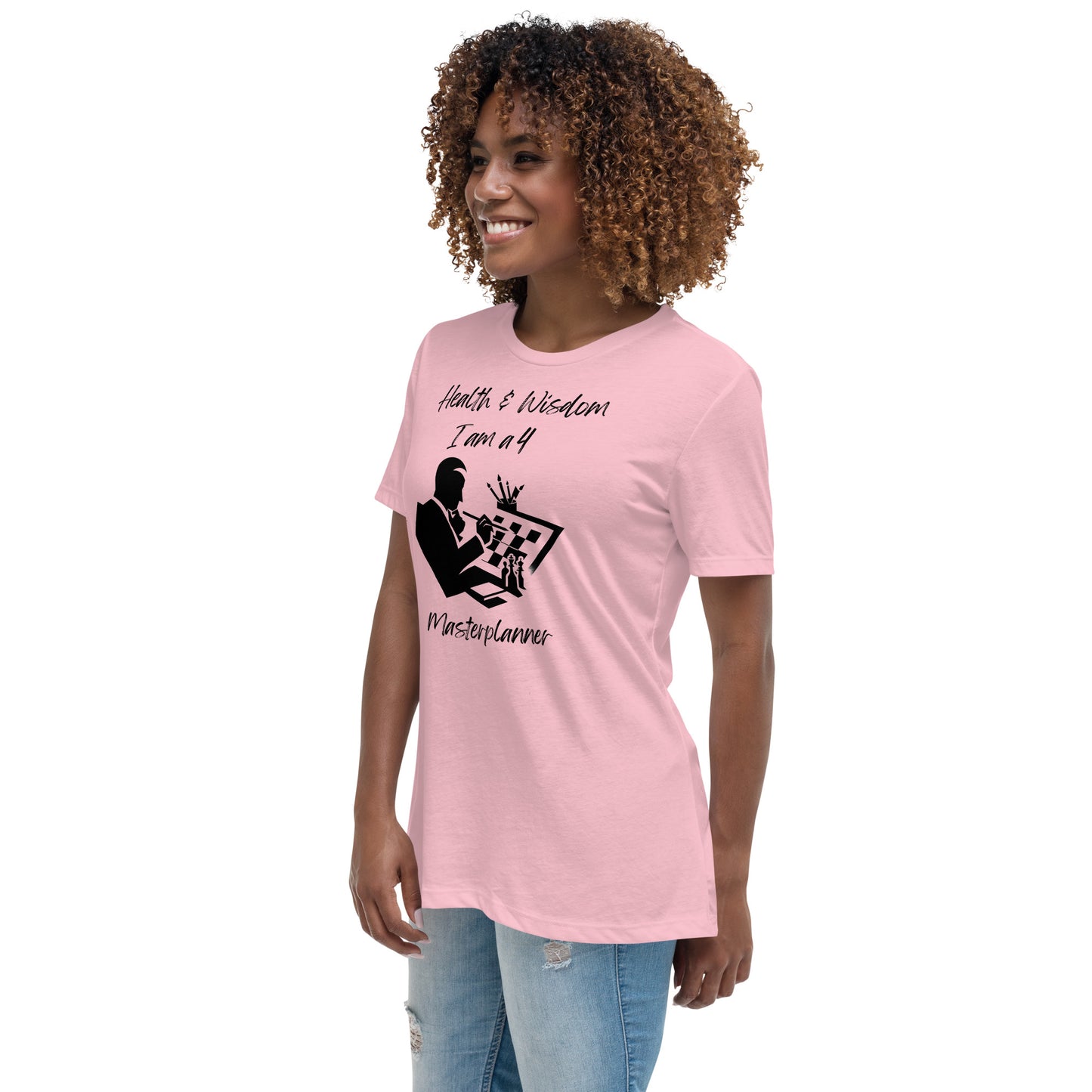 "Stilvoll und inspirierend: Lockeres Damen-T-Shirt mit Wealth & Wisdom Logo - Dein Fashion-Statement für Erfolg und Weisheit!"