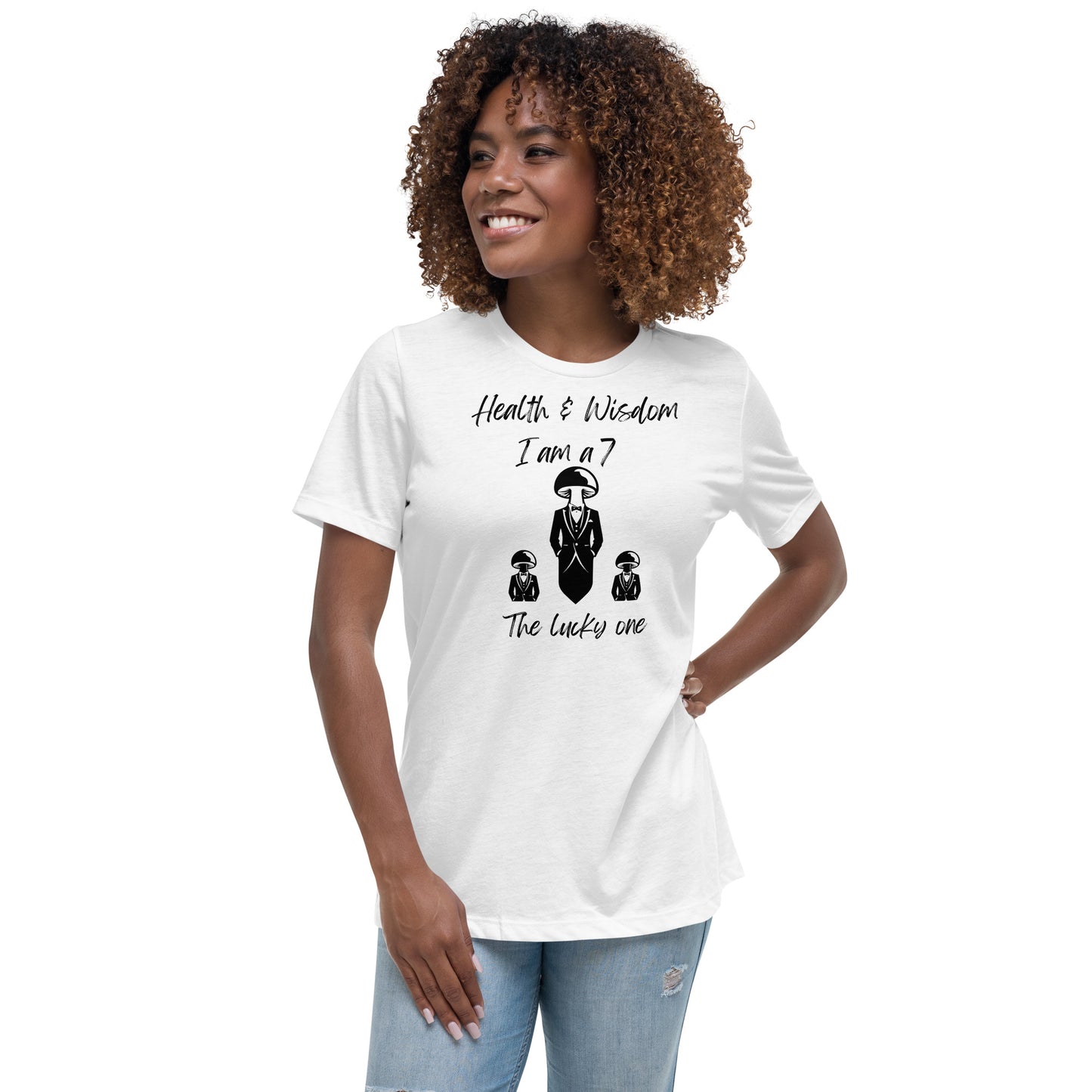 "Stilvoll und inspirierend: Lockeres Damen-T-Shirt mit Wealth & Wisdom Logo - Dein Fashion-Statement für Erfolg und Weisheit!"