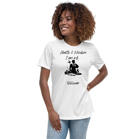 "Stilvoll und inspirierend: Lockeres Damen-T-Shirt mit Wealth & Wisdom Logo - Dein Fashion-Statement für Erfolg und Weisheit!"