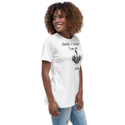 Lockeres Damen-T-Shirt "Stilvoll und inspirierend: Damen T-Shirt mit Wealth & Wisdom Logo - Dein Fashion-Statement für Erfolg und Weisheit!"