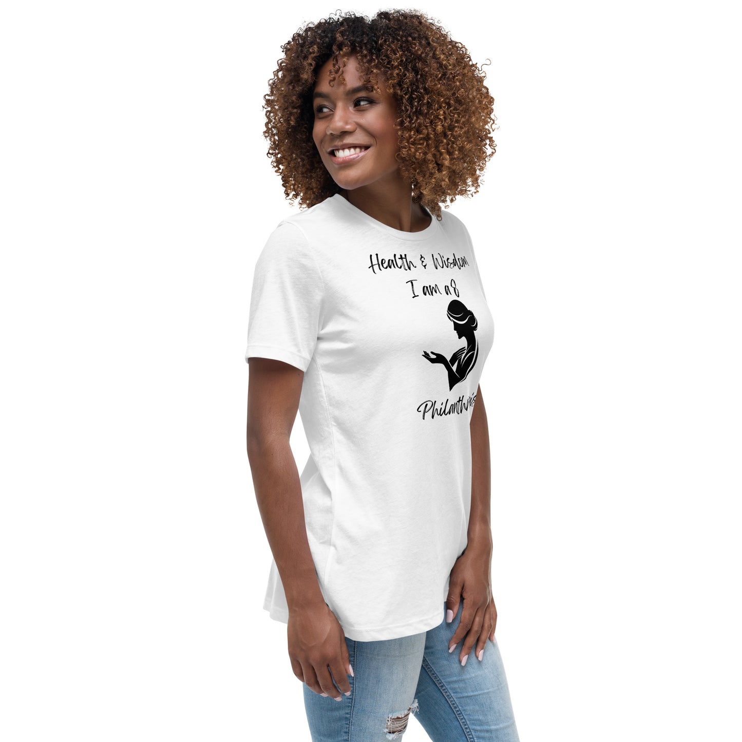 "Stilvoll und inspirierend: Damen T-Shirt mit Wealth & Wisdom Logo - Dein Fashion-Statement für Erfolg und Weisheit!"