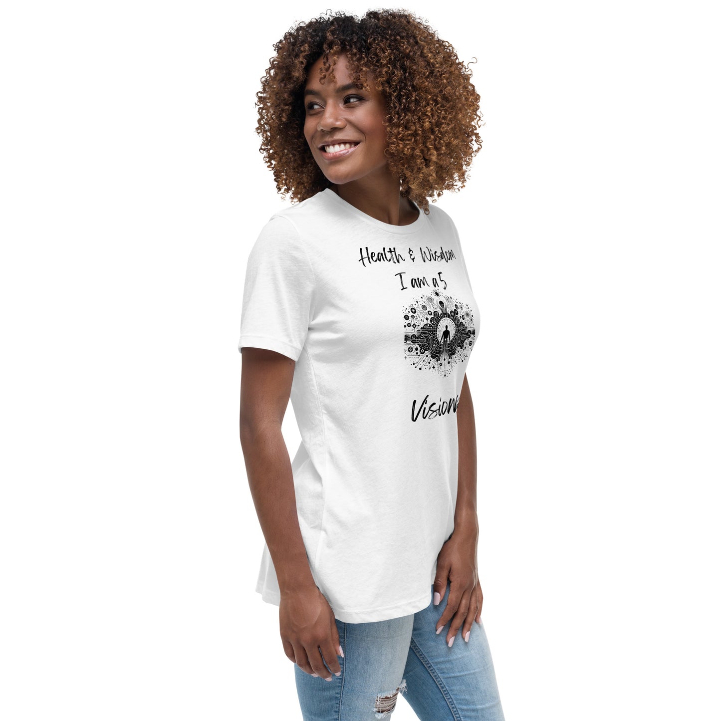 "Stilvoll und inspirierend: Lockeres Damen-T-Shirt mit Wealth & Wisdom Logo - Dein Fashion-Statement für Erfolg und Weisheit!"