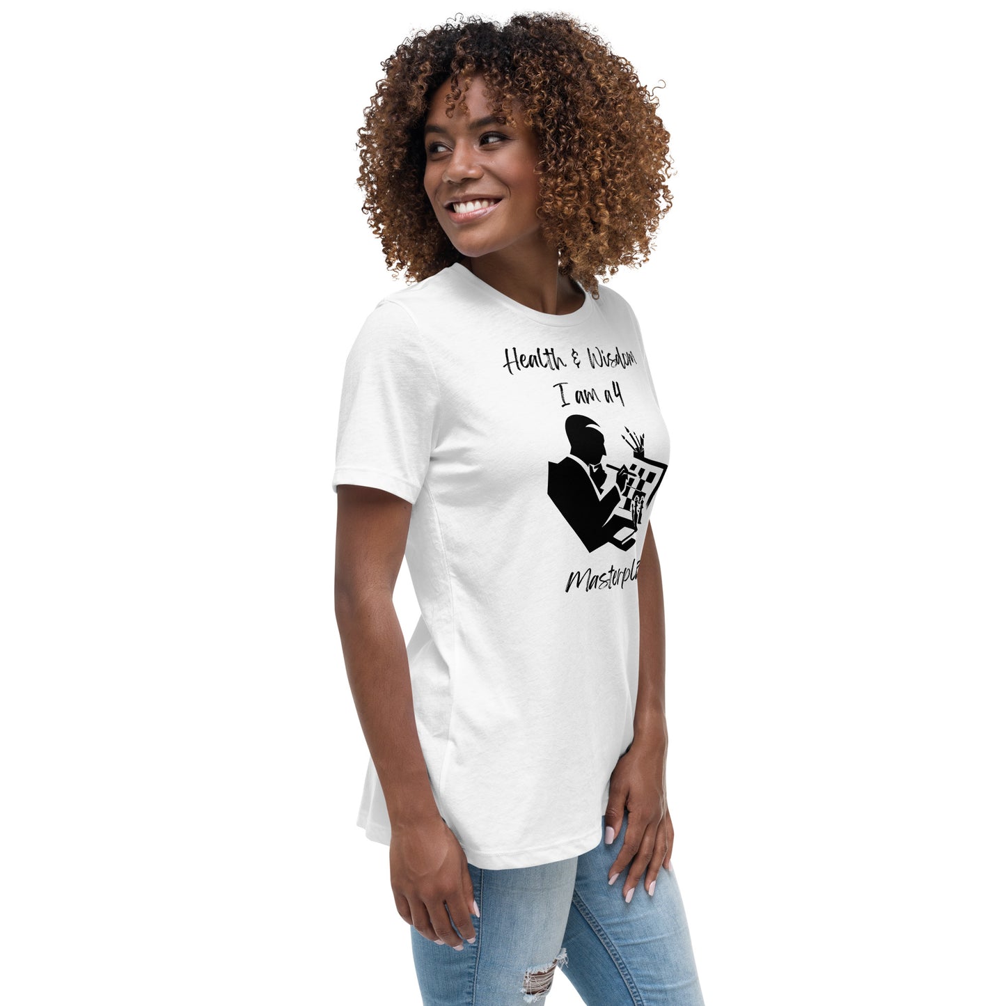 "Stilvoll und inspirierend: Lockeres Damen-T-Shirt mit Wealth & Wisdom Logo - Dein Fashion-Statement für Erfolg und Weisheit!"